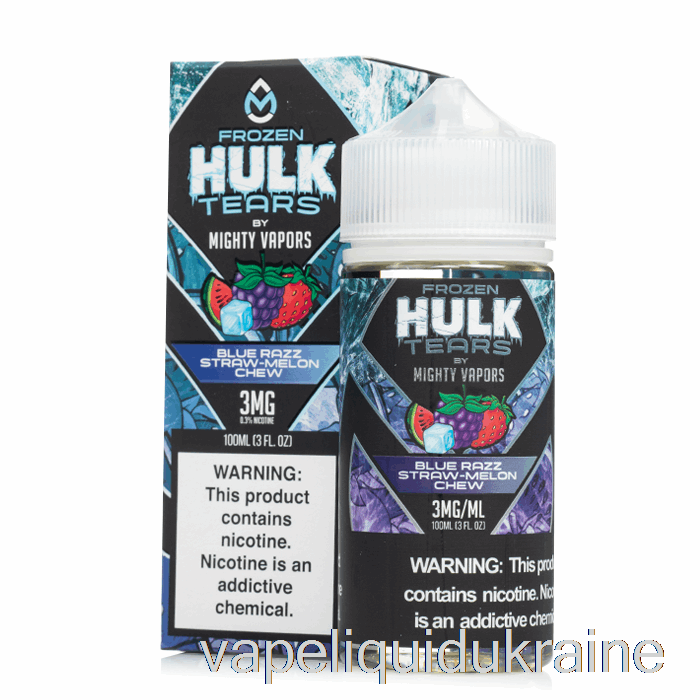 Vape Liquid Ukraine Frozen Blue Razz Straw Melon Chew - Hulk Tears - 100mL 0mg